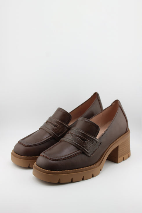 Hispanitas Chunky Heel Leather Loafers